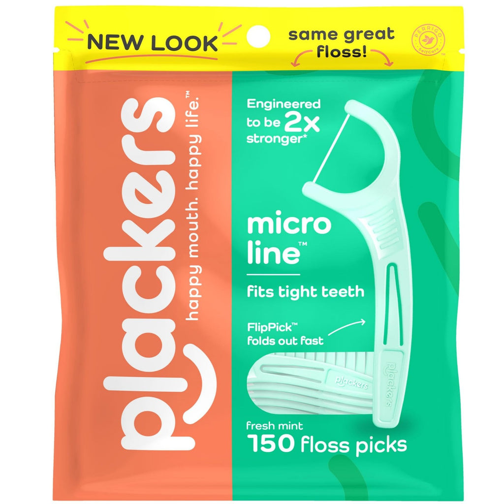 Dental Floss Picks Pack of 150 - Micro Line, Mint Flavor, Durable & Fold-Out Design