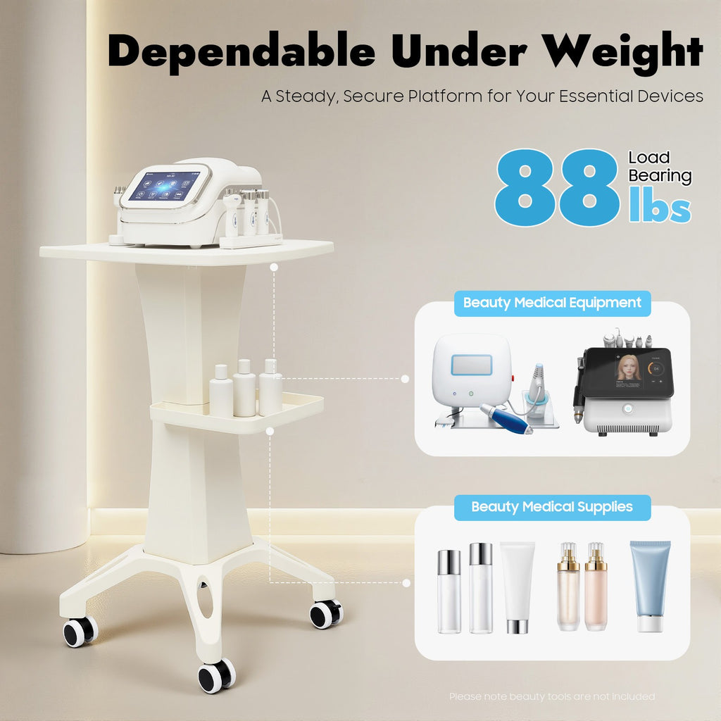 Beauty Salon Rolling Cart with 4 Wheels, Floor Standing Instrument Storage