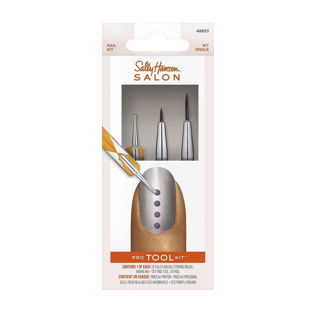 Nail Art Tool Kit with Dotting, Stripping & Marbling Brushes - Salon Pro