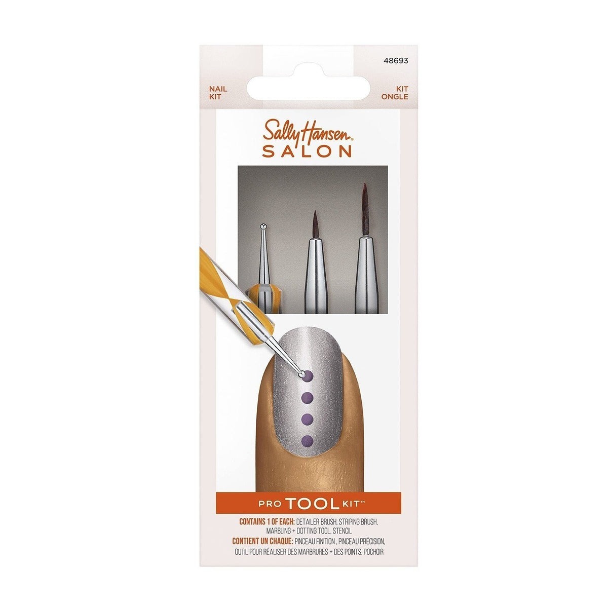 Nail Art Tool Kit with Dotting, Stripping & Marbling Brushes - Salon Pro