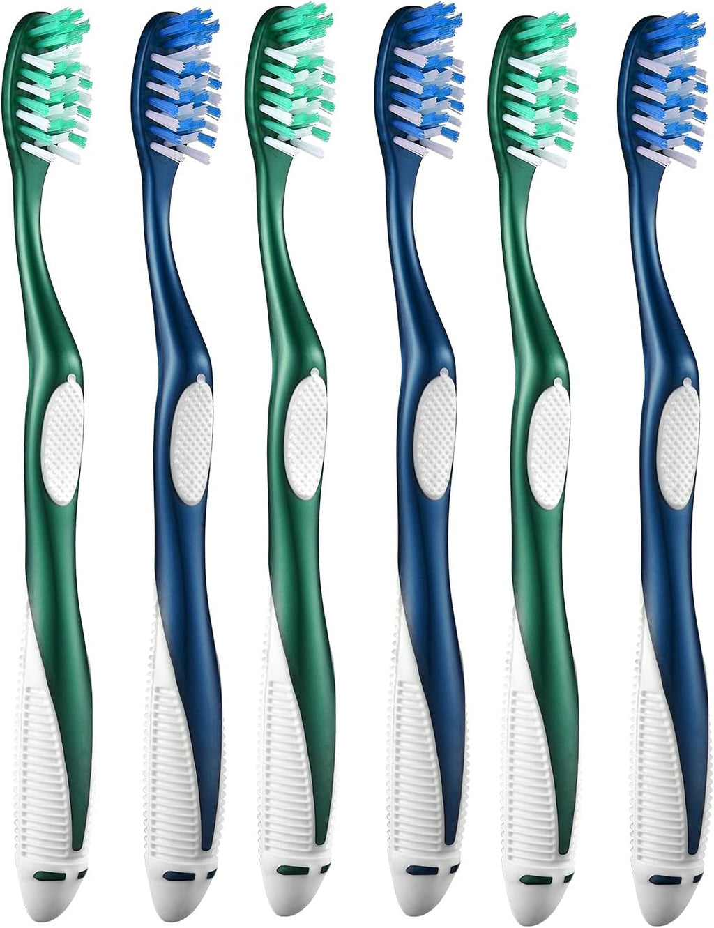 Extra Firm Adults Toothbrushes - Hard Bristles for Deep Cleaning - 6 Pack