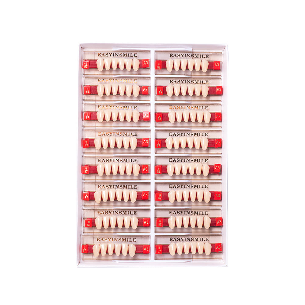 Dental Acrylic Resin False Teeth Full Set - Upper & Lower Dentures A3 Shade