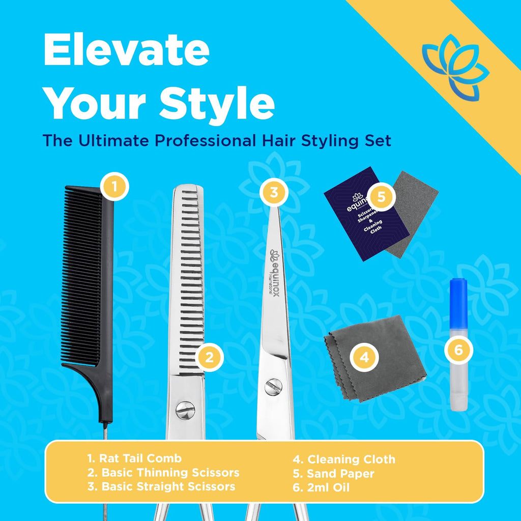 Professional Hair Cutting Scissors Set - Blending Shears for Hair Styling
