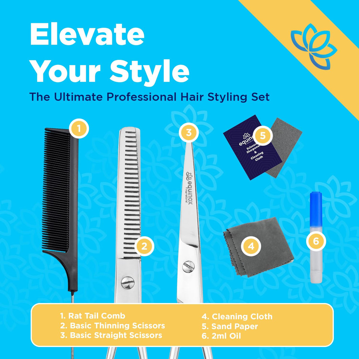 Professional Hair Cutting Scissors Set - Blending Shears for Hair Styling