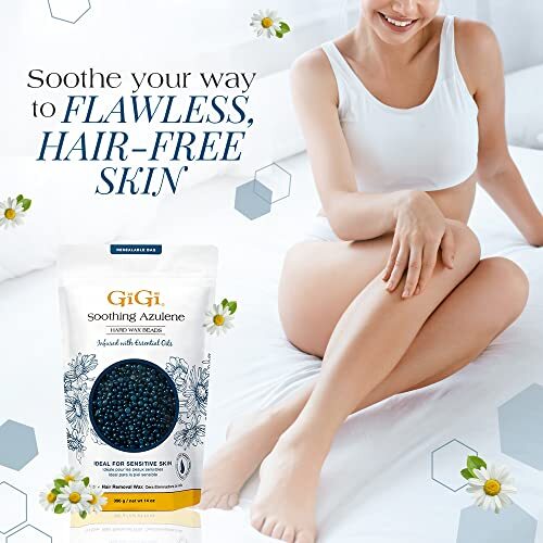 Gentle Hard Wax Beads for Sensitive Skin - Soothing Azulene Wax for Full Body & Face