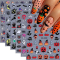 Halloween Nail Stickers 5D Embossed Decals - Spooky Nail Art Designs