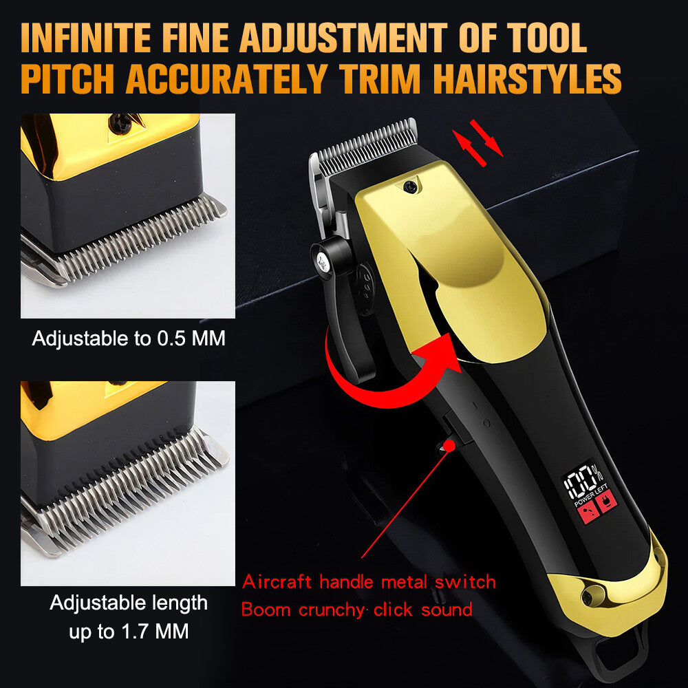 Cordless Professional Hair Clippers & Beard Trimmer Set for Men