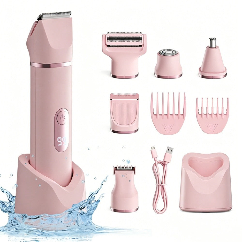 5-in-1 Women’s Electric Bikini Trimmer & Body Groomer Waterproof Hair Removal Tool