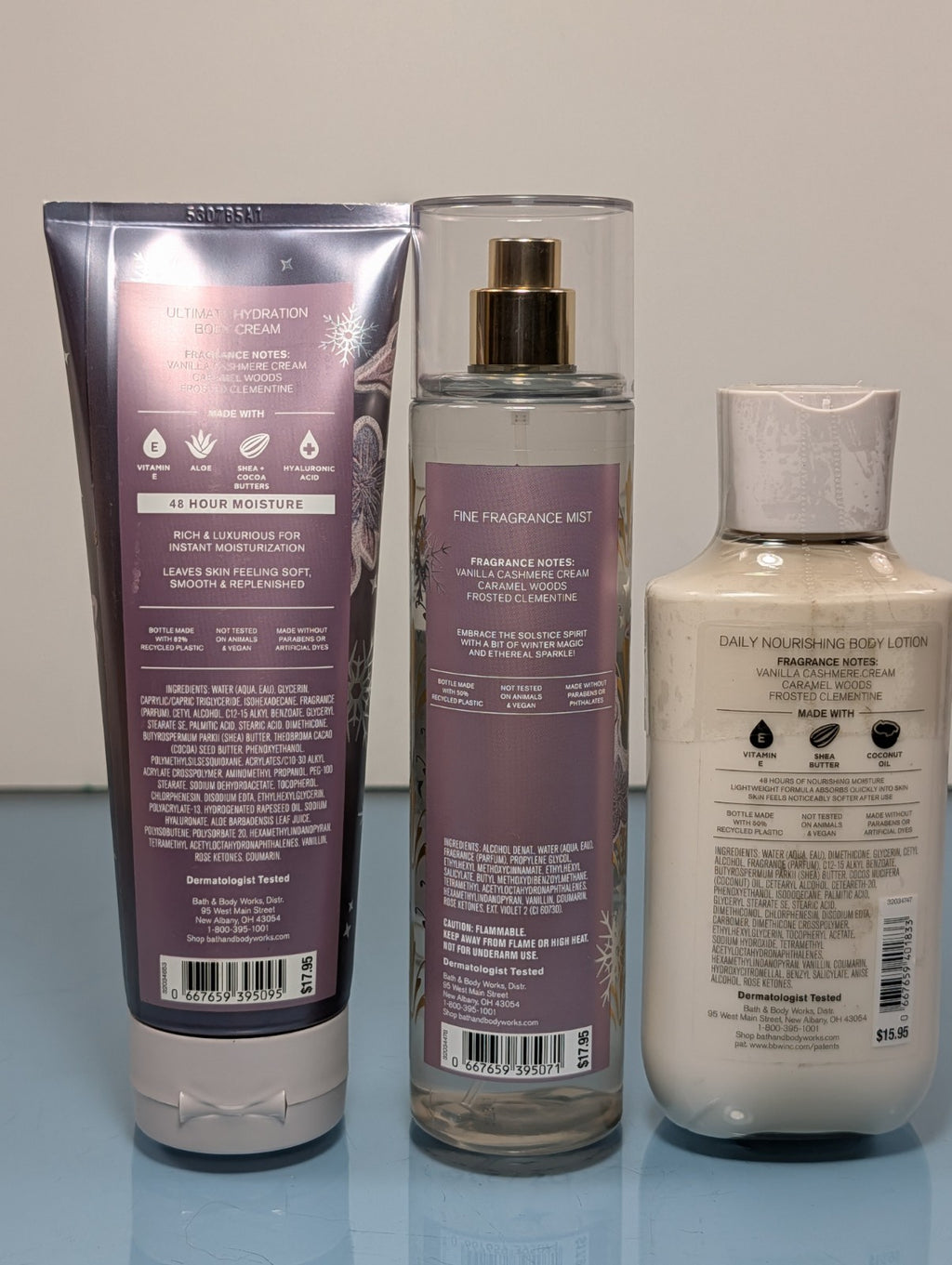 Bath & Body Works Snowflakes & Cashmere 3-Piece Fragrance Gift Set
