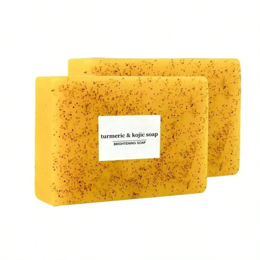 Turmeric & Kojic Acid Brightening Soap Set - Lemon Dark Spot Remover for Face & Body - 3 Bars