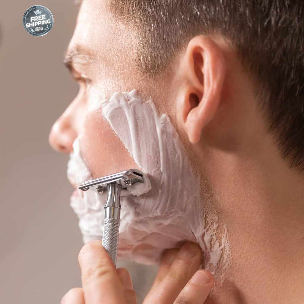 Double Edge Razor Blades 50 Pack - Professional Sharp & Smooth Shaving