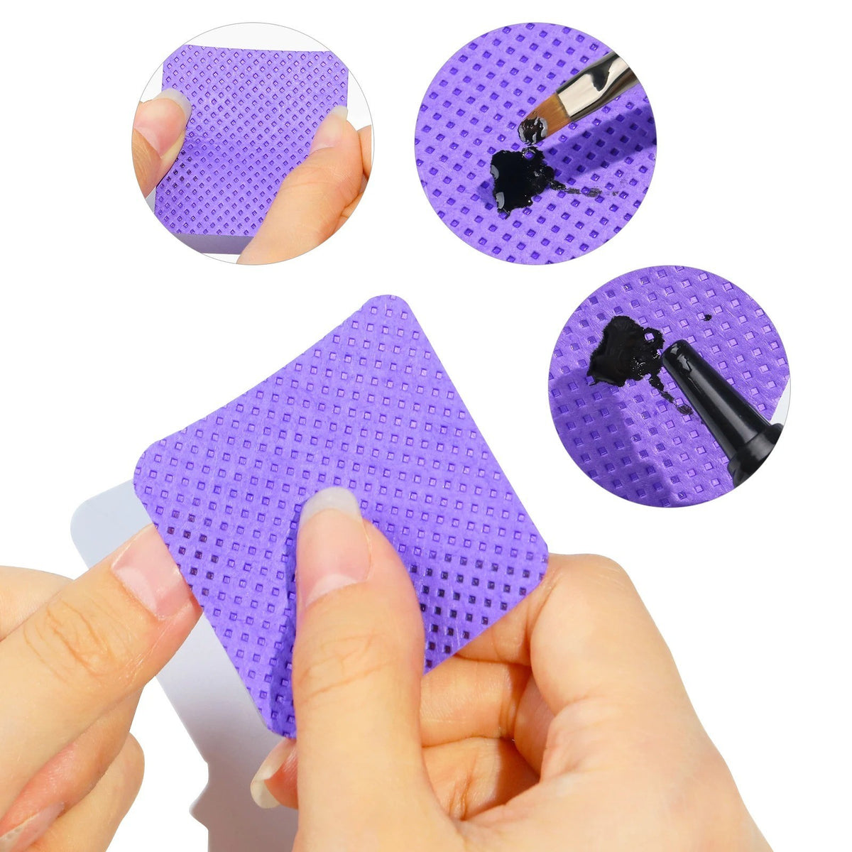 Lint-Free Nail Wipes Cotton Pads for Gel Polish Remover - 300 Pieces
