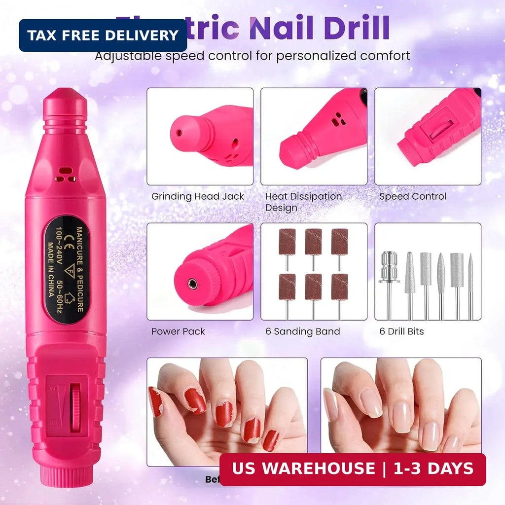 Beginner Nail Art Kit with Acrylic, Glitter Powder & Tools