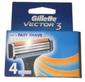 Gillette Vector3 Razor Blade Refills - Pack of 4