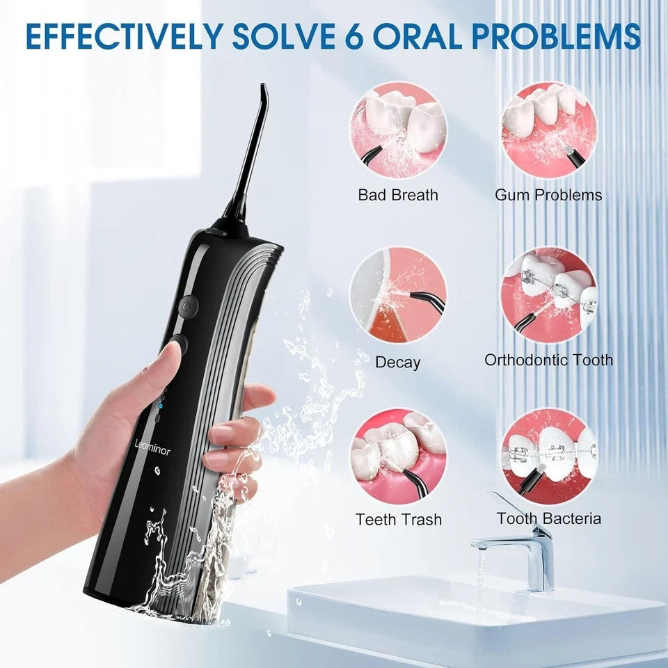Cordless Water Dental Flosser with 3 Modes and 5 Tips - Oral Irrigator for Teeth Cleaning