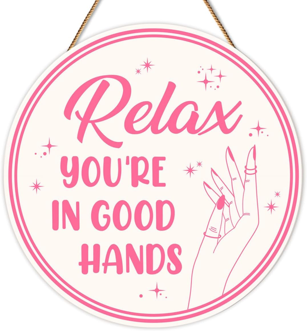 Pink Salon Wall Decor for Beauty, Massage, Spa, Hair & Nail Rooms