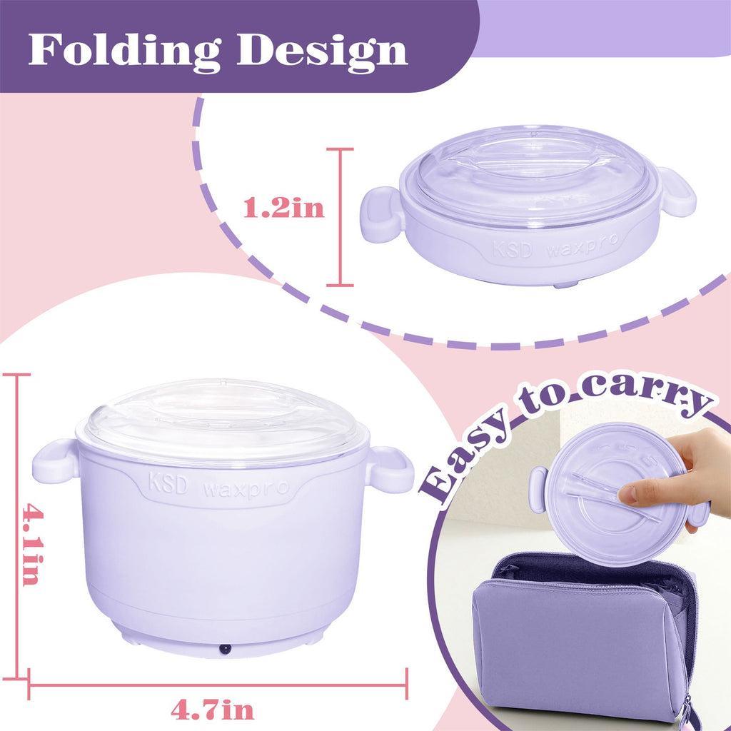 Home Waxing Kit with 300g Natural Hard Wax Beads, Portable Wax Heater and Accessories
