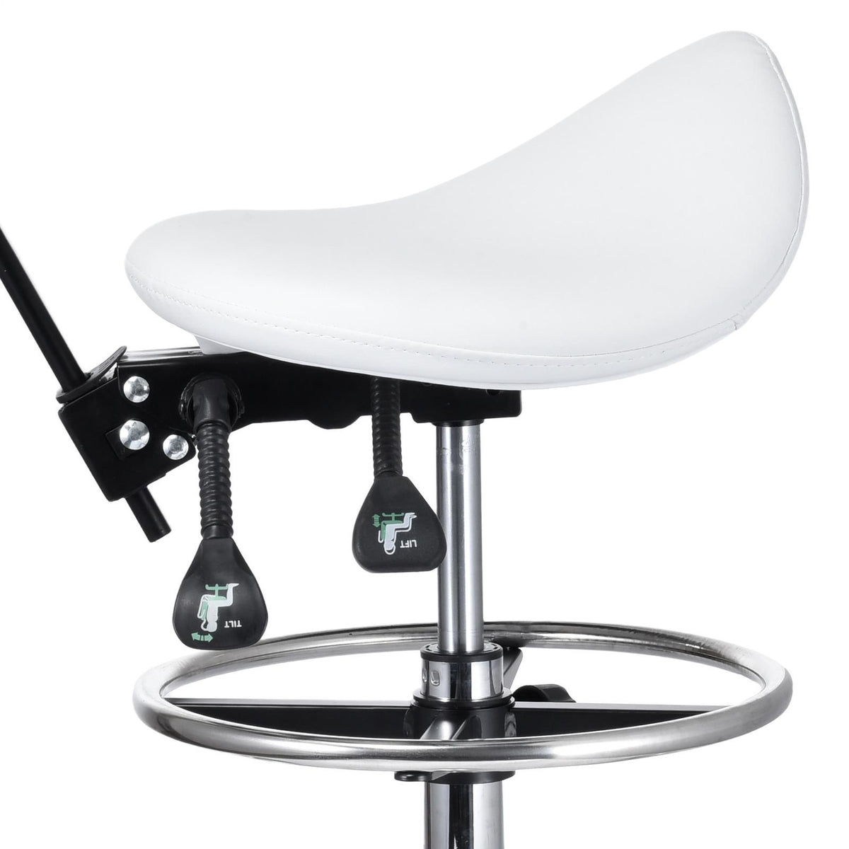 Hydraulic Saddle Seat Salon Stool with Adjustable Height & 360° Swivel