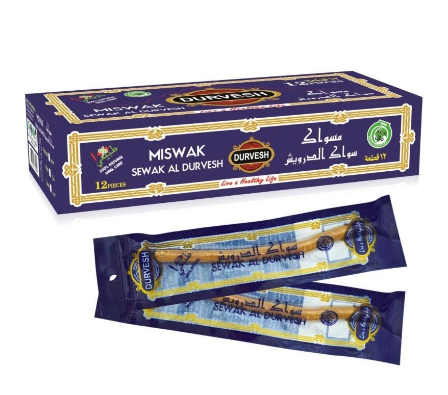Natural Miswak Toothbrush Sticks for Oral Care - Eco-Friendly Chewing Stick, Organic Salvadora persica, Pack of 3 or 6