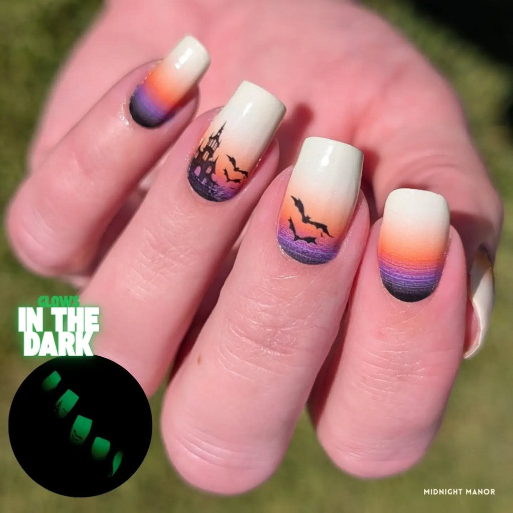 Glow-in-the-Dark Halloween Nail Polish Strips - Spooky Manicure Set