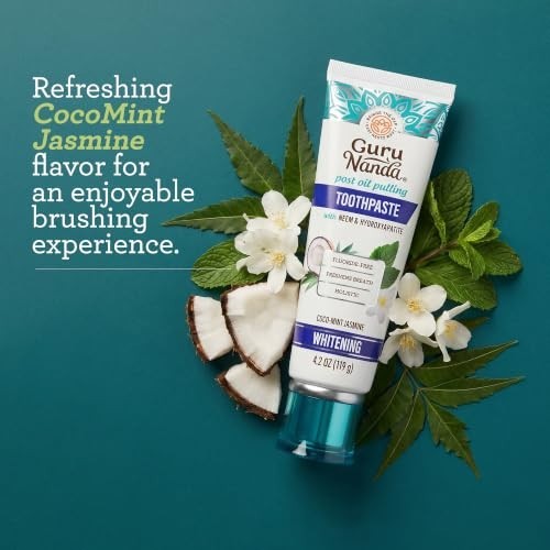 Hydroxyapatite Toothpaste with Neem & Xylitol - Fresh CocoMint Jasmine Flavor, 4.2oz