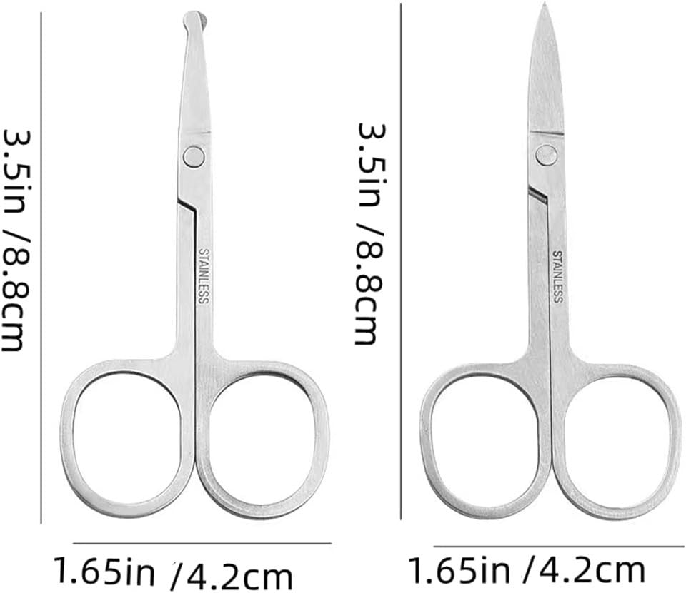 Small Facial Hair Grooming Scissors with Rounded Tips - Multi-Purpose Beauty Tool
