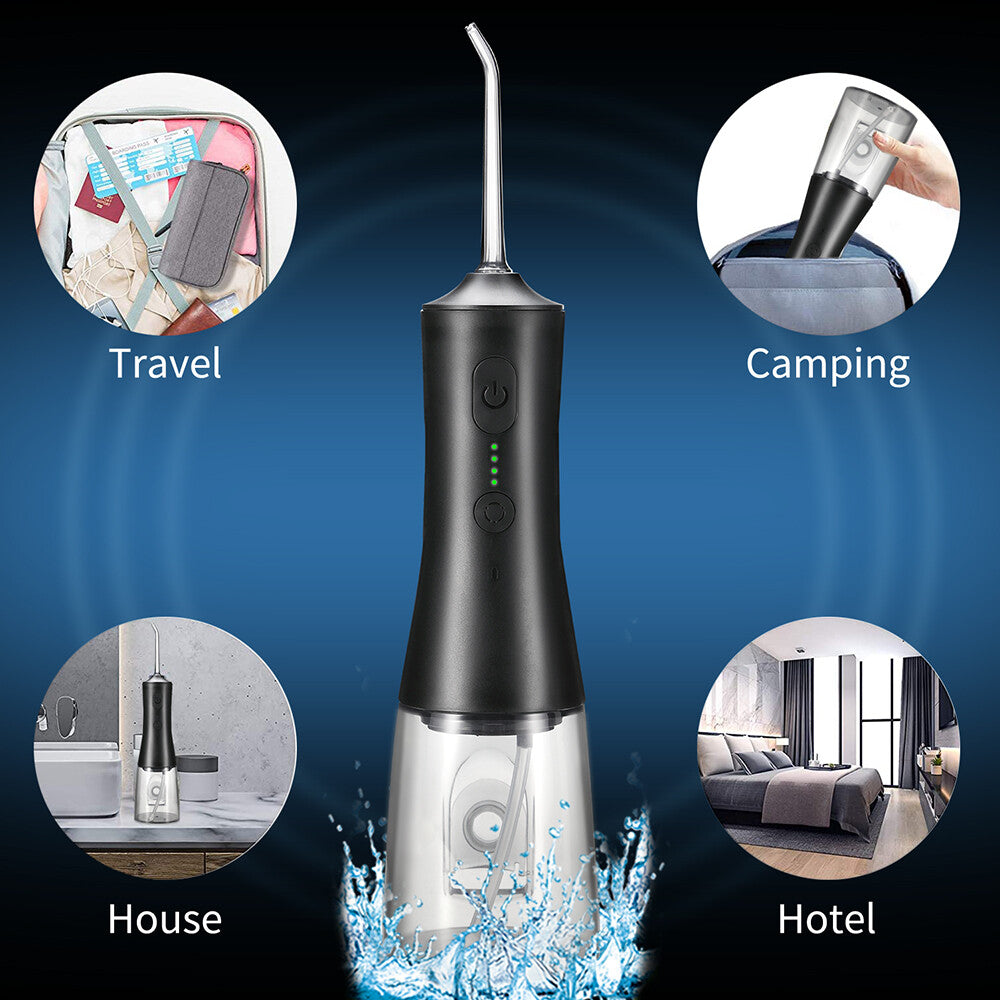 Cordless Water Flosser Oral Irrigator with 5 Jet Tips, Rechargeable Portable Dental Cleaner