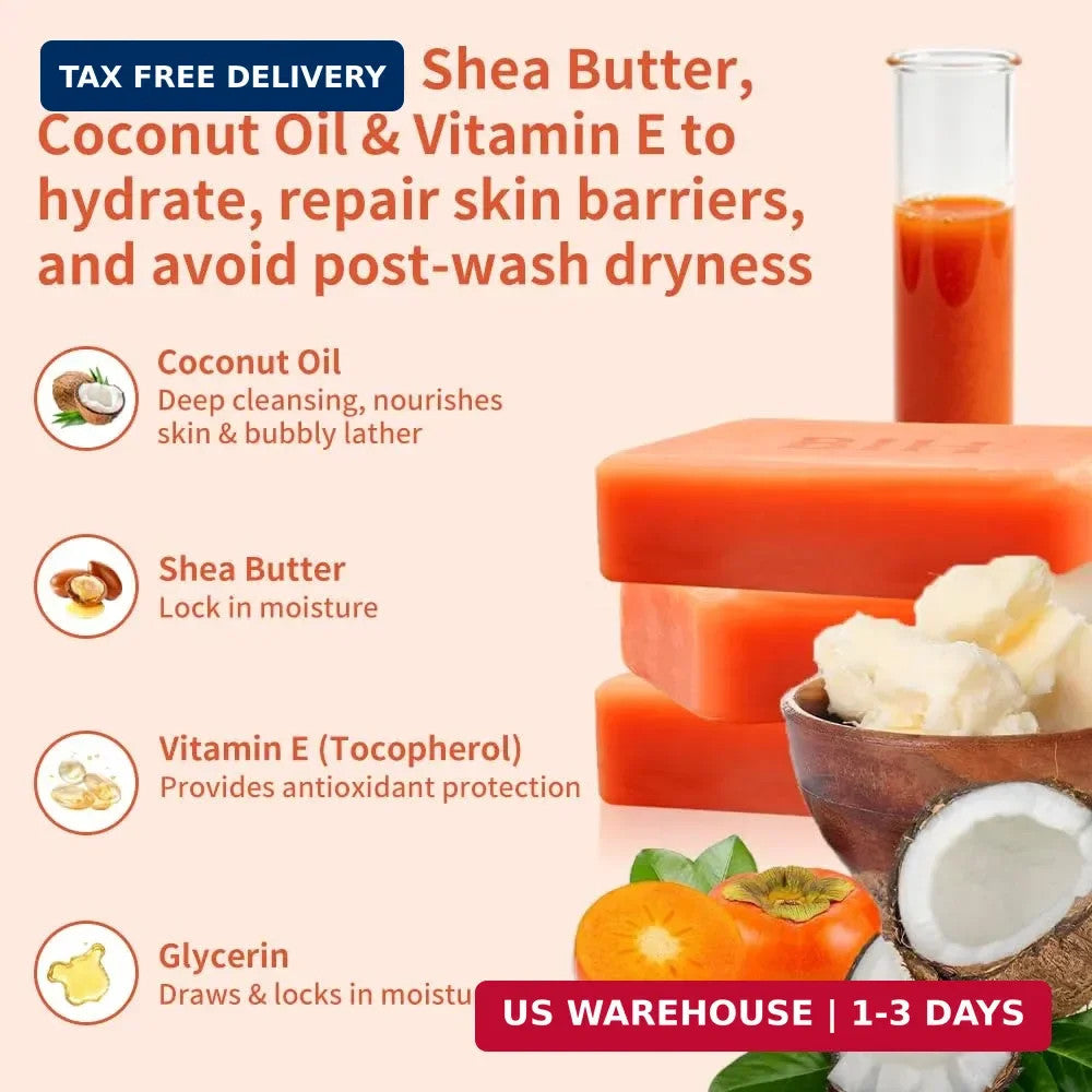Persimmon Soap Bar Set - Natural Deodorizing Body Cleansing for All Skin Types