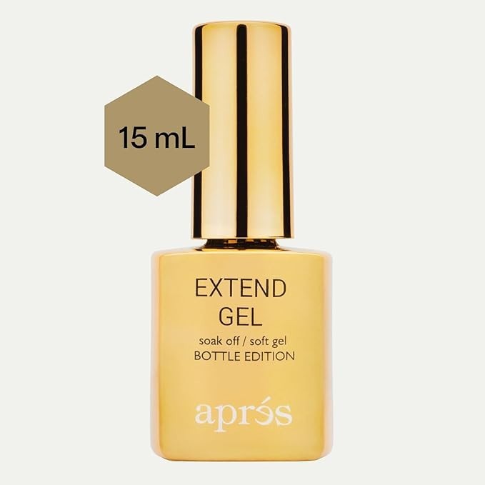 Apres Nail Extend Gel Gold Bottle 15mL - Soft Gel for Gel-X Extensions