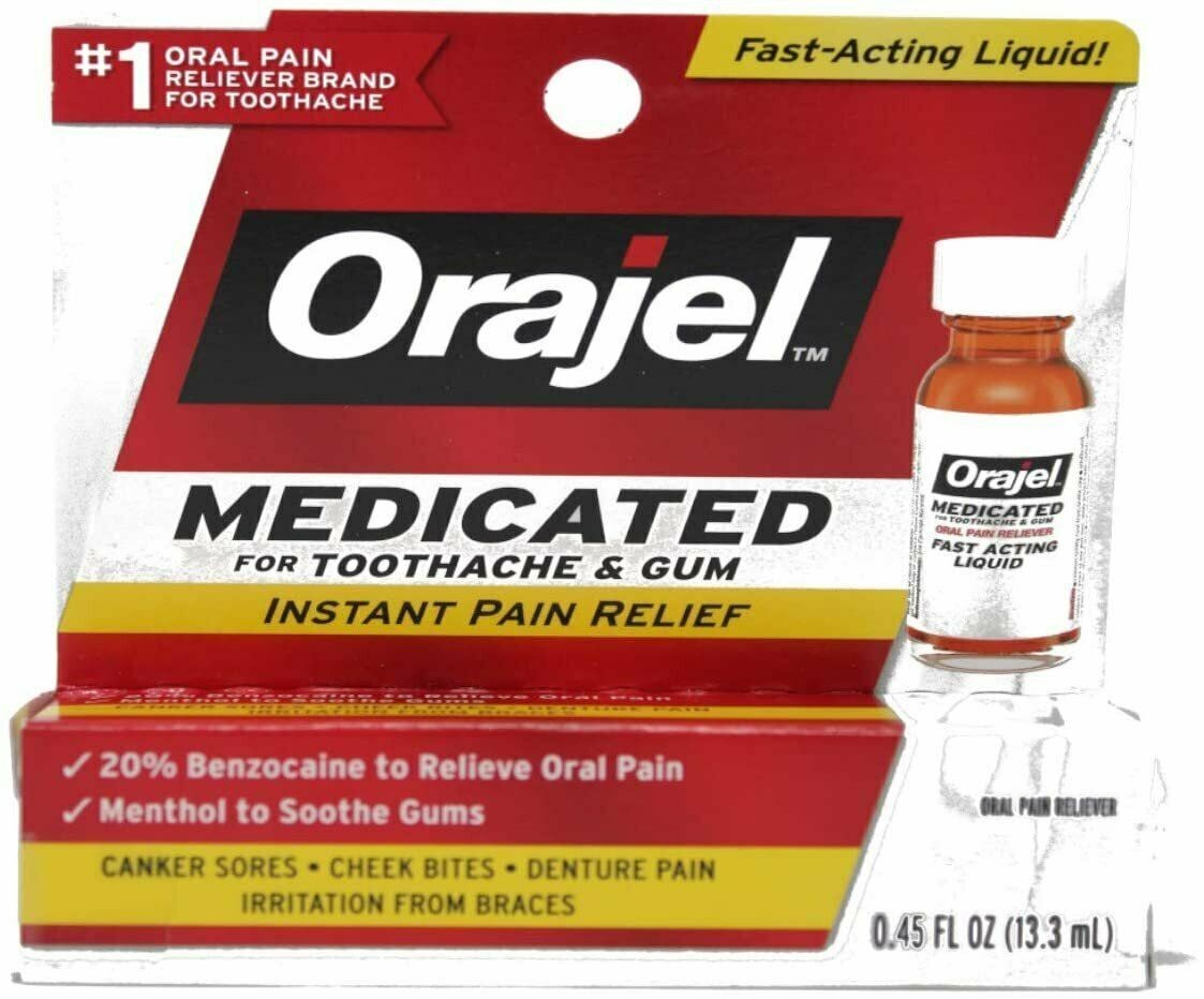 Medicated Toothache & Gum Pain Relief Liquid 0.45 Oz - Fast Acting
