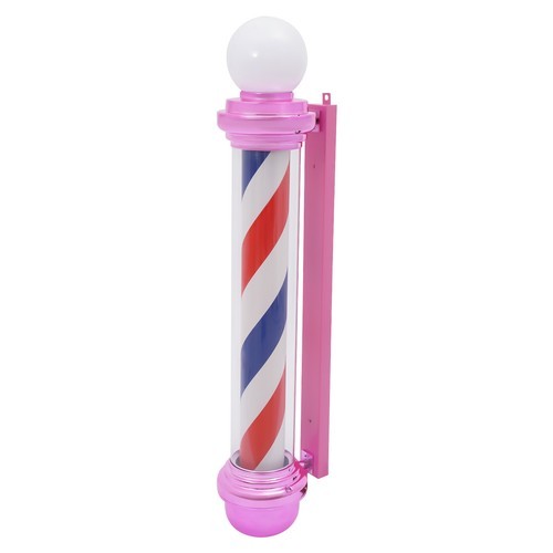 15W Wall-Mounted LED Barber Pole Light for Barbershops & Salons, Pink Exterior