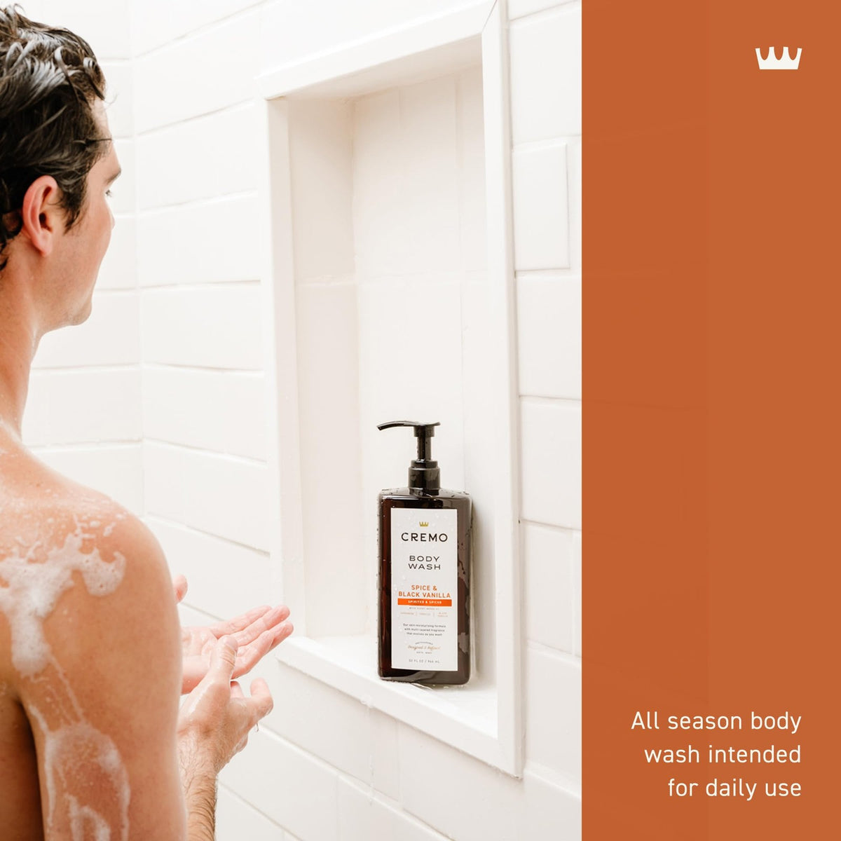 Men's Body Wash with Spice & Black Vanilla - Moisturizing 32oz
