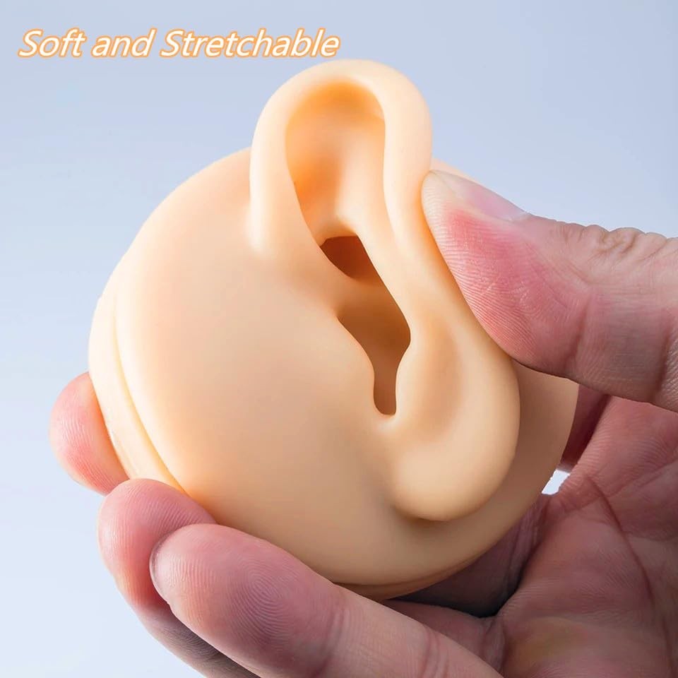 7-Piece Silicone Piercing Practice Kit - Realistic Training Models with Display Holder