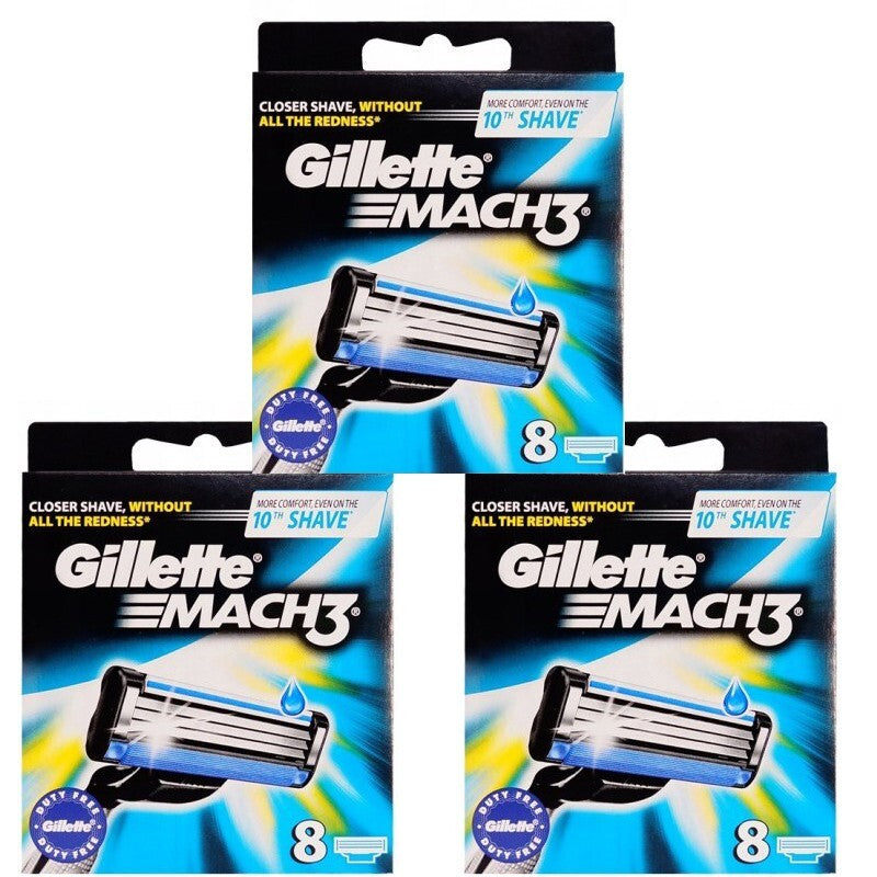 Gillette Mach3 Razor Blade Refills - Pack of 24 Compatible Cartridges