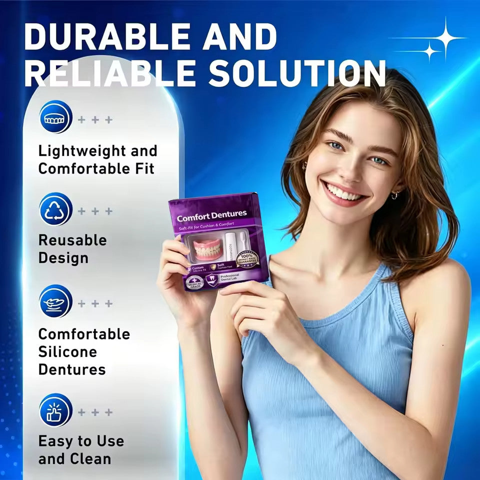Moldable Silicone Cosmetic Denture Set for Smile Enhancement - Upper & Lower