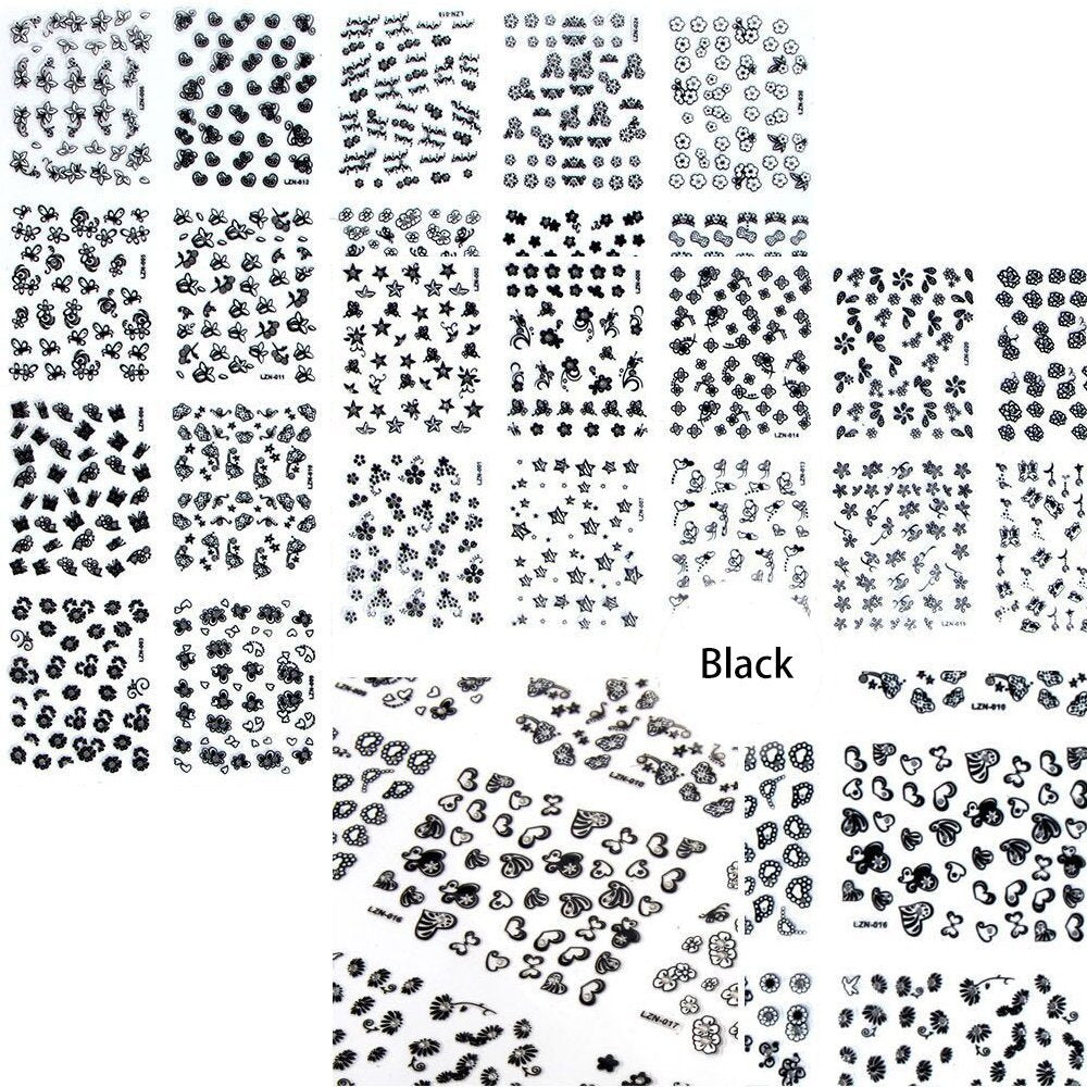 Flower Nail Stickers Kit 4500 Pieces 3D Multicolor Nail Art Decals for Manicure