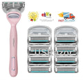 Gillette Fusion Razor Blade Refills 8 Pack for Men & Women - Pink Handle