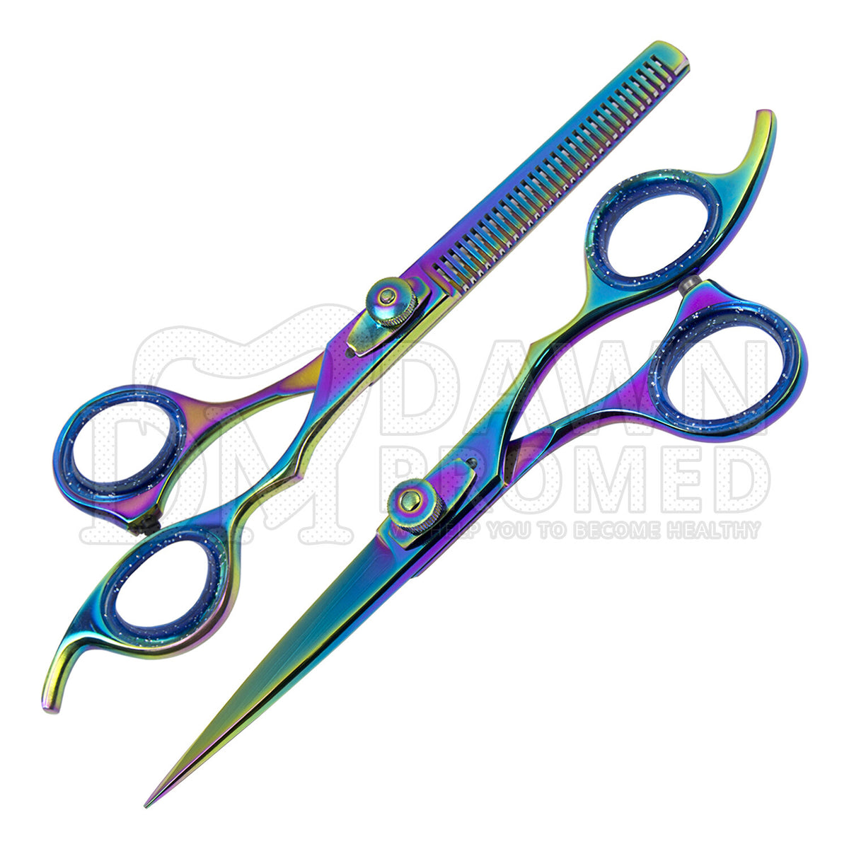 Professional Rainbow Hair Cutting & Thinning Scissors 6.5" - High-Precision Barber Shears