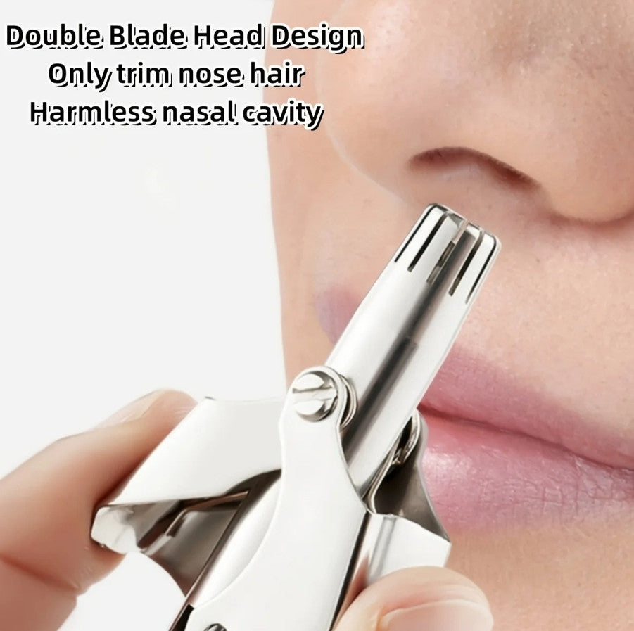 Manual Waterproof Nose & Ear Hair Trimmer Stainless Steel Portable Groomer