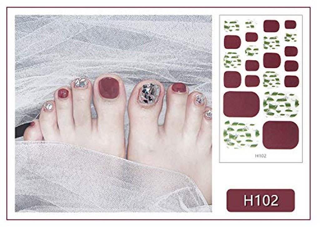 Gradient Toe Nail Polish Strips & Stickers Kit with Nail File - Colorful 20 Sheets