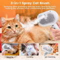 Electric Pet Steam Brush for Cats and Dogs - 3-in-1 Grooming, De-shedding & Massaging