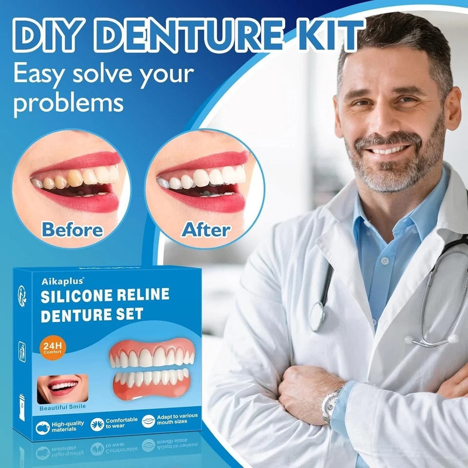 Moldable False Teeth & Veneers Set for Men and Women - Custom Fit Temporary Dentures