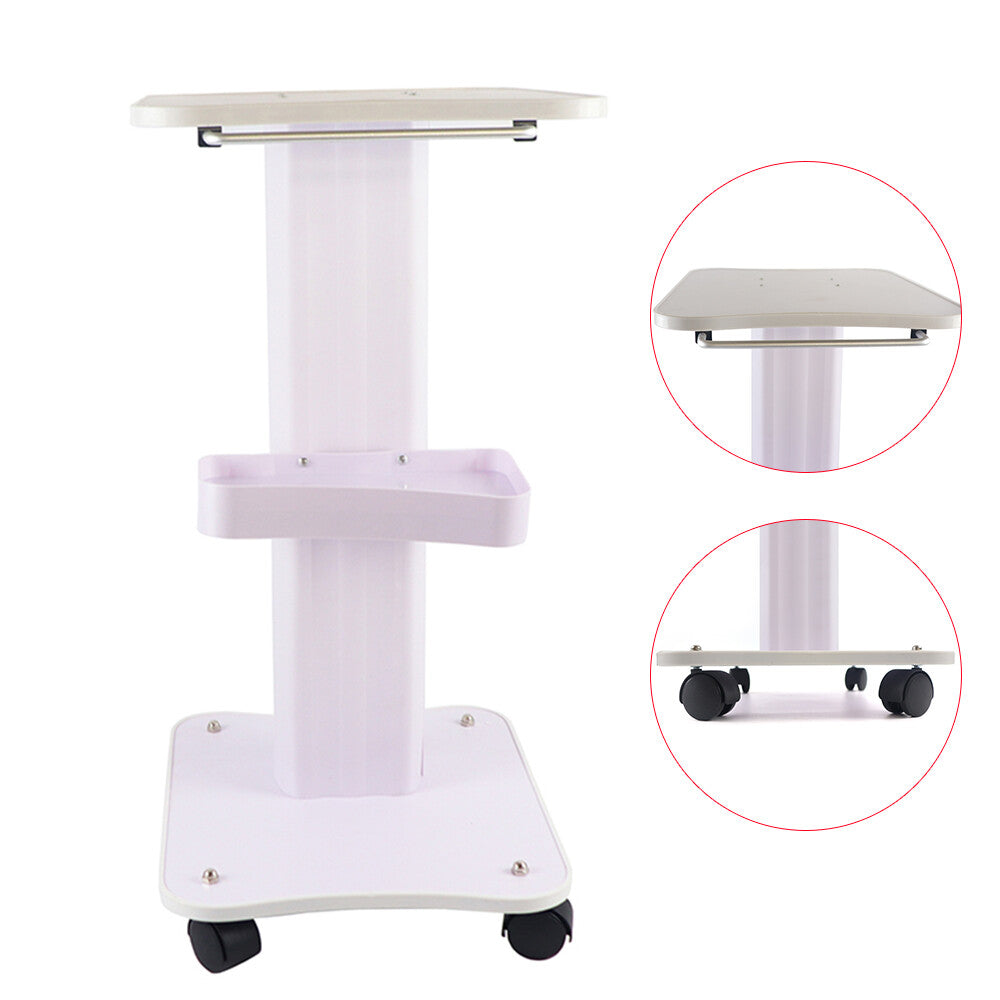 Salon Trolley Stand for Beauty Machines, SPA Rolling Cart with Double Layer Storage