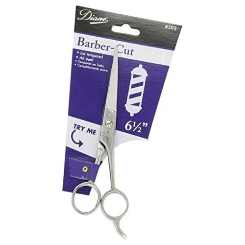 6.5 Inch Barber Shears with Smooth Edge and Attached Finger Rest - Professional Haircutting Tool