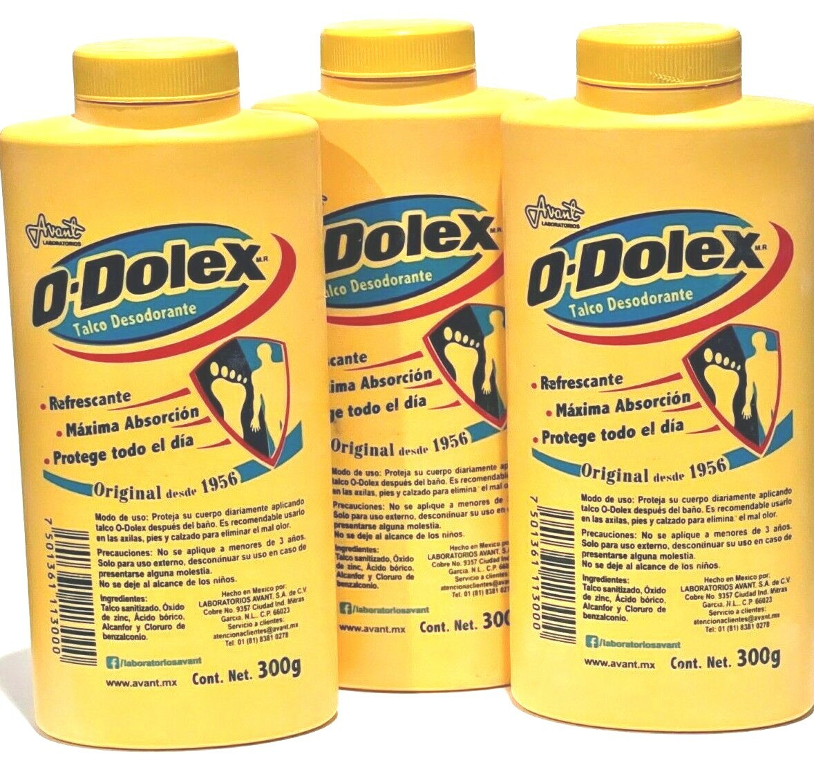 Yellow Deodorant Talcum Powder 300g for Feet & Body - Odor Control, Talc-Free