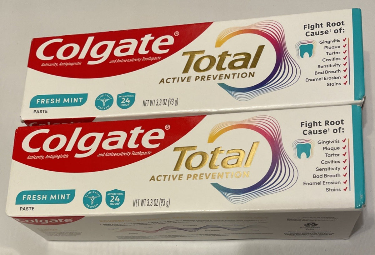 Colgate Total Fresh Mint Toothpaste 3.3Oz - Pack of 2