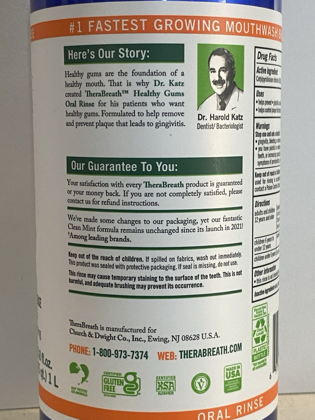 Antigingivitis Mouthwash with Fresh Mint - Healthy Gums, 33.8 Fl Oz