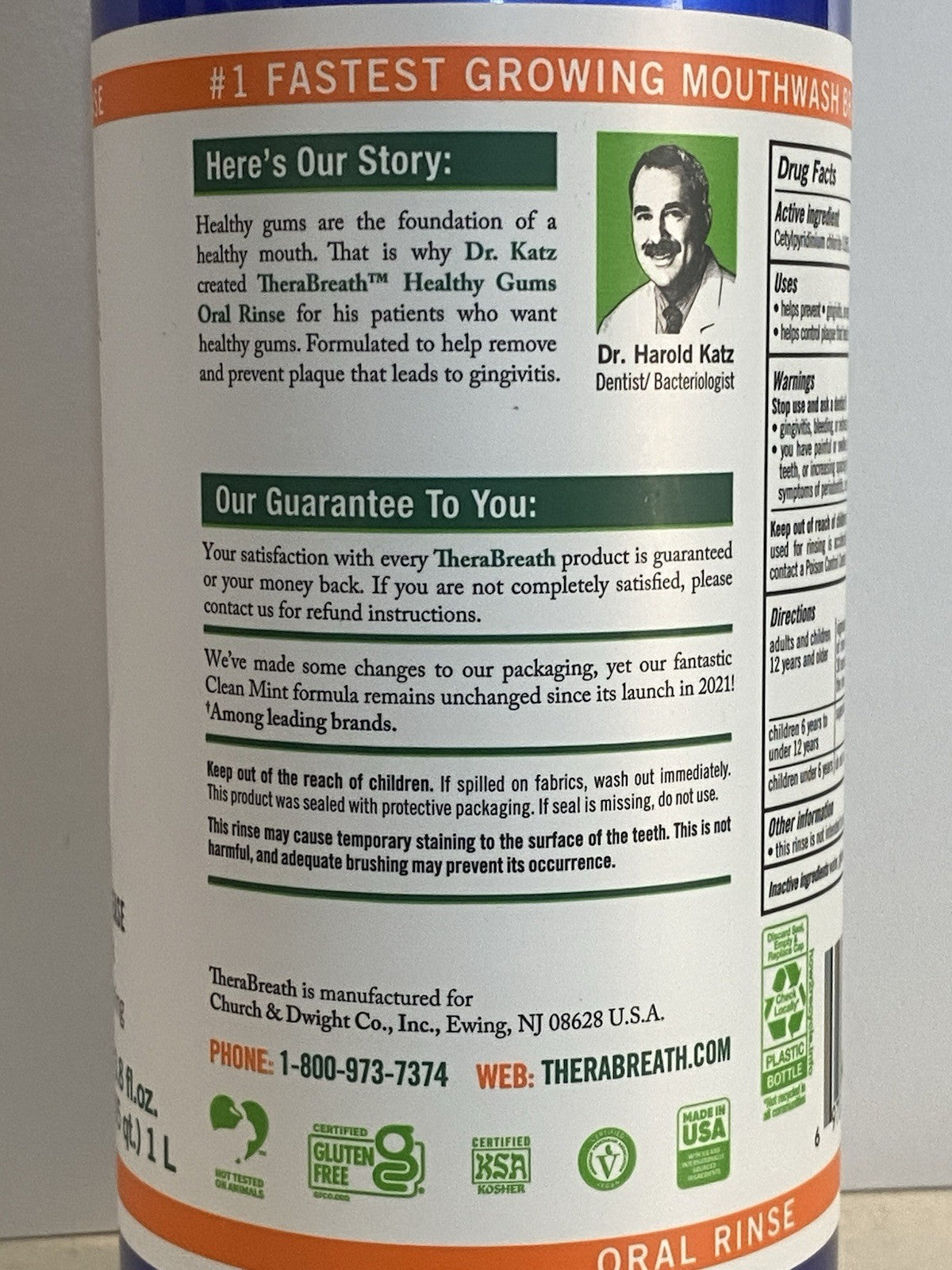 Antigingivitis Mouthwash with Fresh Mint - Healthy Gums, 33.8 Fl Oz