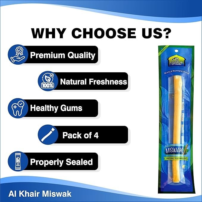 Natural Miswak Toothbrush Sticks - Eco-Friendly Oral Care Bulk Pack