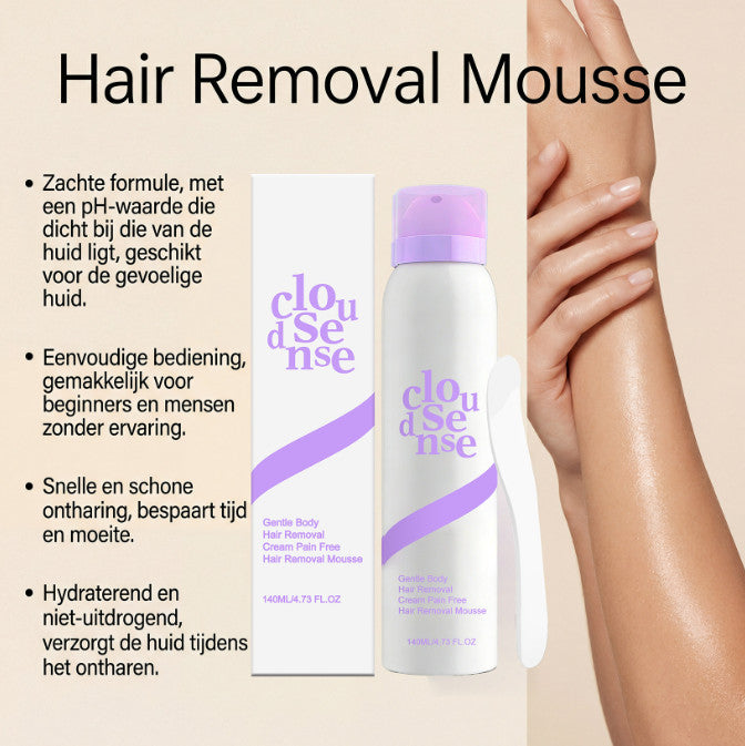 Gentle Hair Removal Mousse Spray with Aloe and Hyaluronic Acid - 140ML